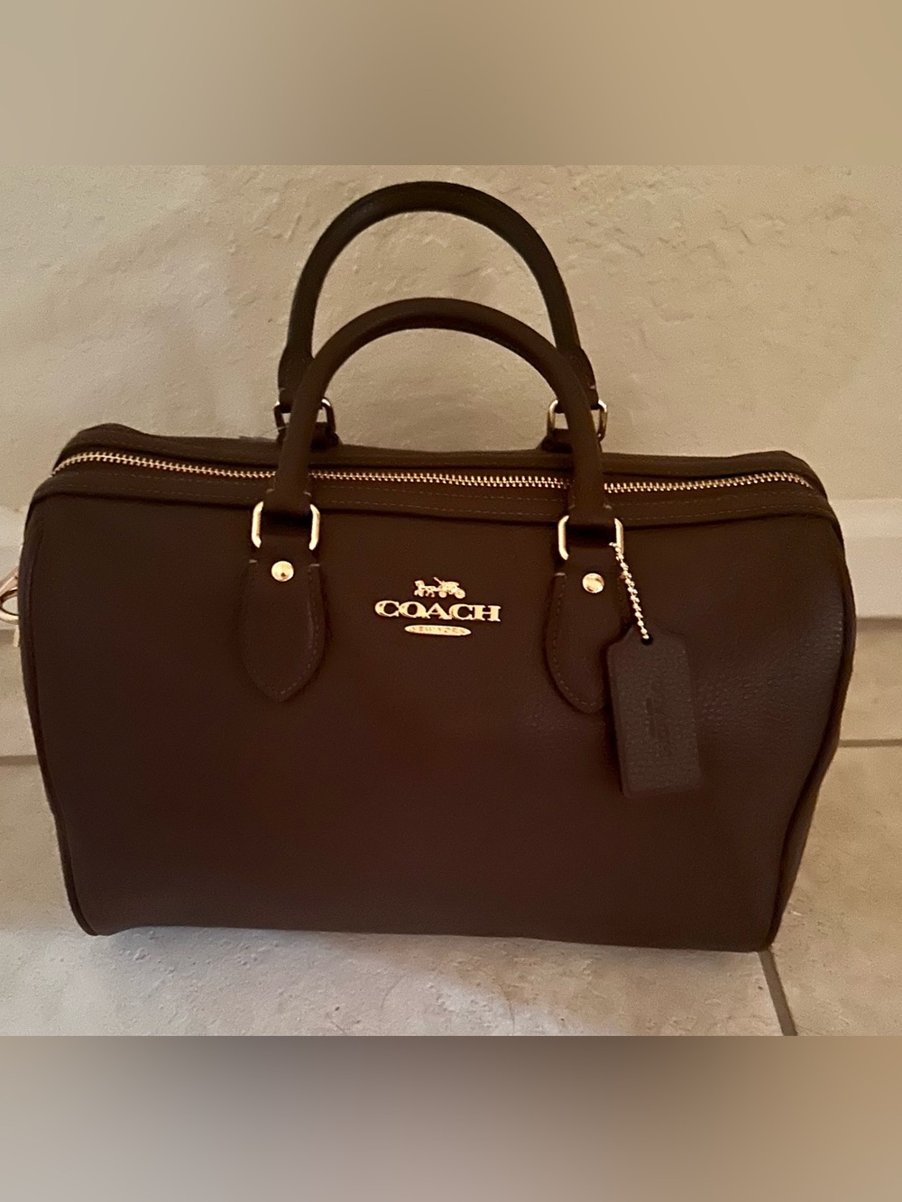 NWT- Coach Rowan Large Satchel Maple with Gold Hardware